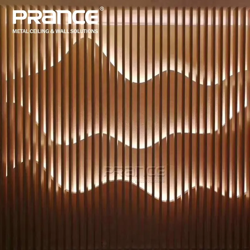 U Baffle Plafon Panel Aluminium PRANCE Plafon Artistik Beli Massal Strip PRANCE 3