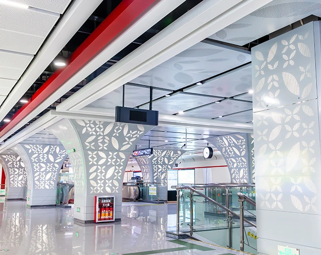 中国佛山地铁2号线花世界定制装饰天花板和墙面系统项目4