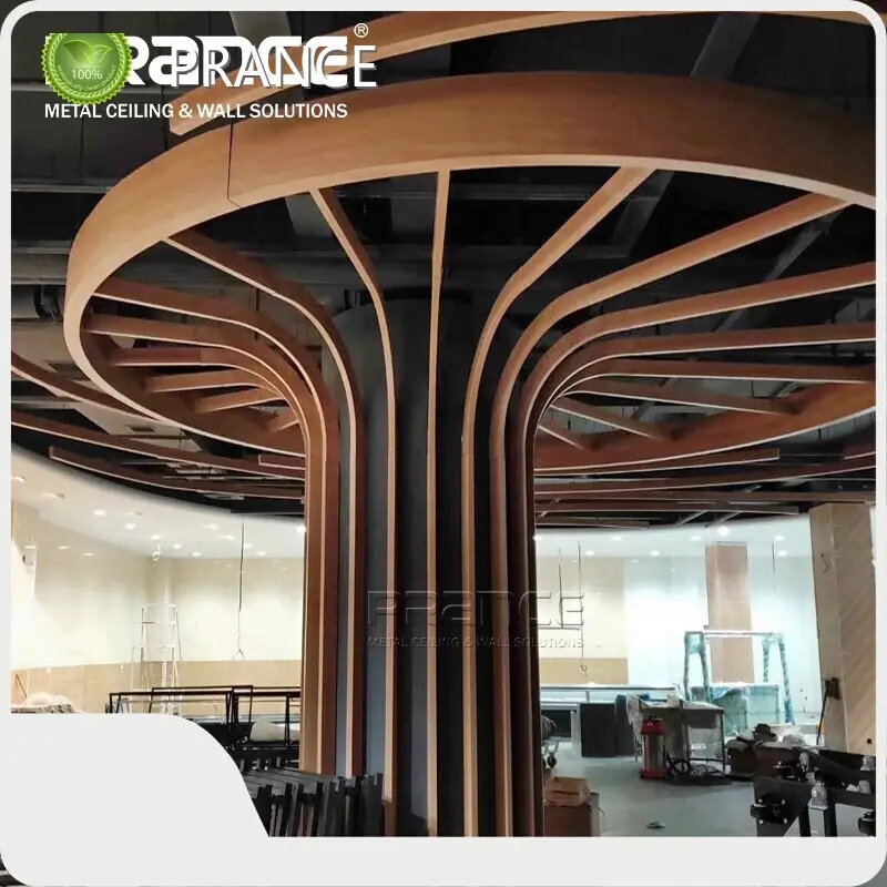 پانل های سقف آکوستیک منحنی سایرین عایق صدا 0.6-1.5 میلی متر شرکت نام تجاری PRANCE 1