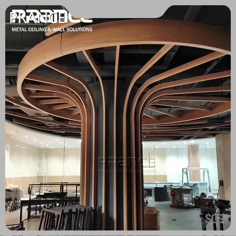 Panel Plafon Akustik Melengkung Kustom PRANCE Mall PRANCE Aluminium Alloy 1