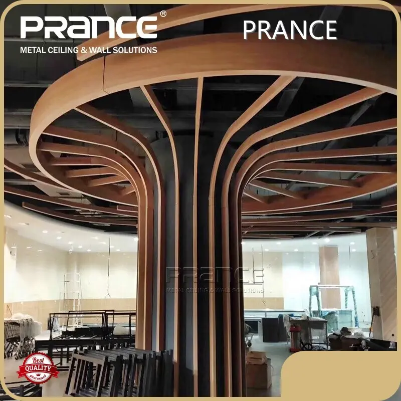 U Baffle Plafon Panel Aluminium PRANCE Plafon Artistik Beli Massal Strip PRANCE 1