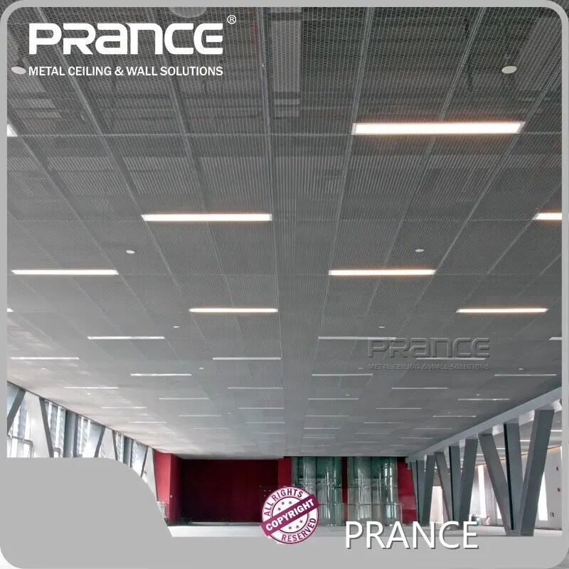 Panel Plafon Mesh Logam Panas Aluminium Single Plate Merk PRANCE 1